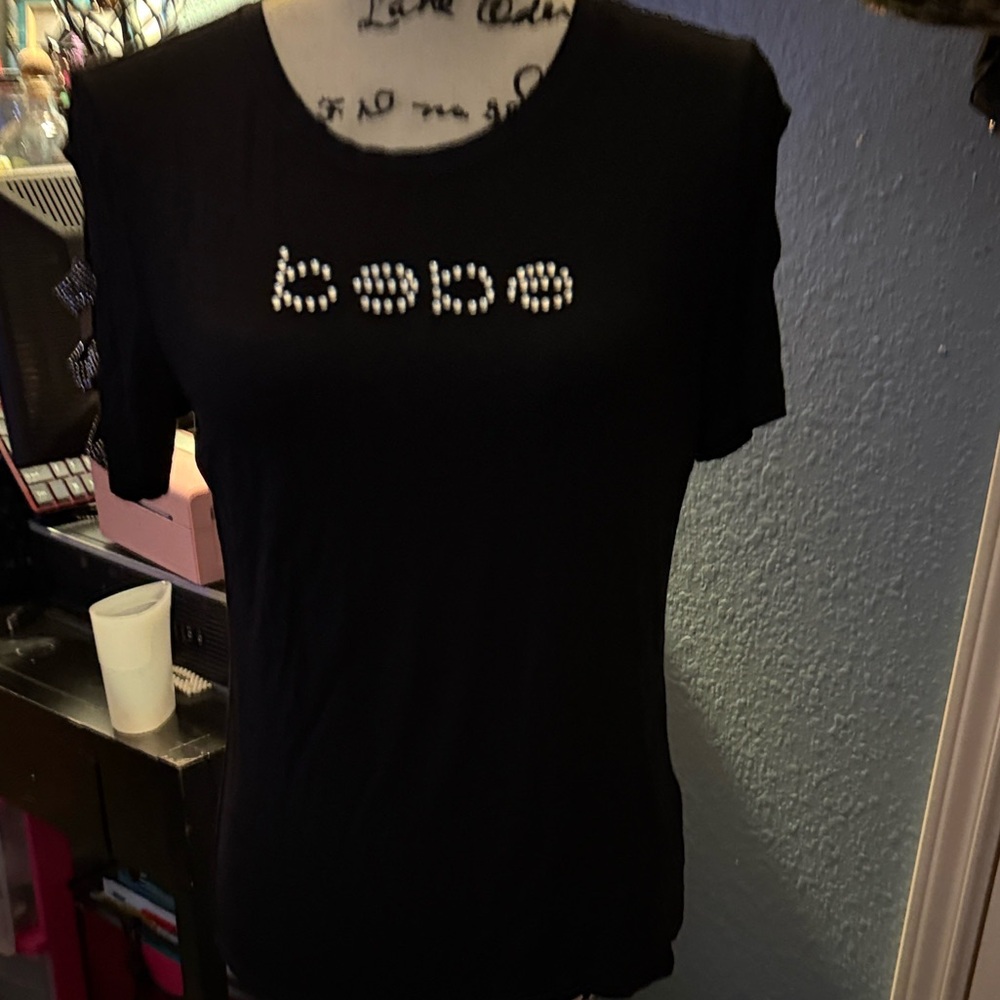 Bebe Black Short Sleeve Tee